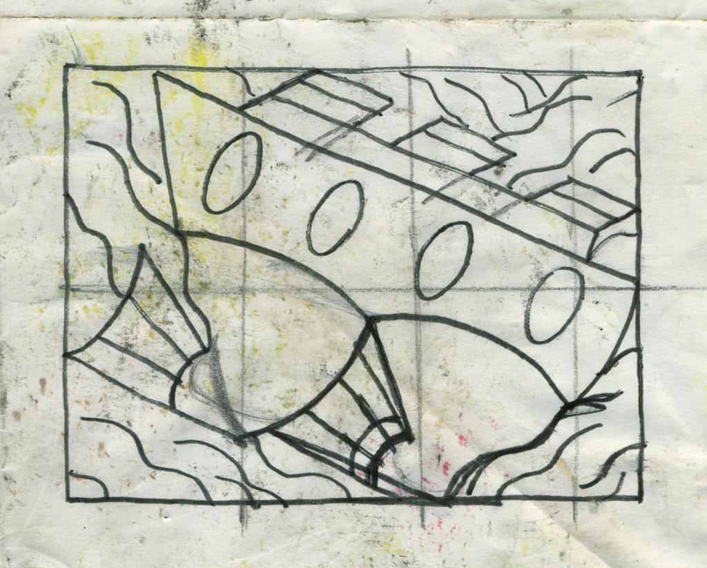 Claude Closky, ‘Boat,’ 1984, preparatory drawing, felt-tip pen on paper, 7,5 x 10,2 cm.